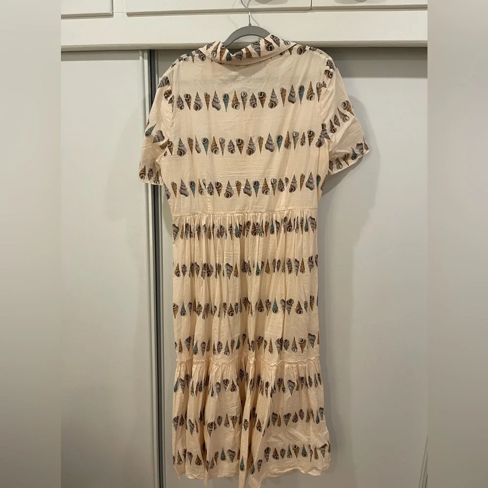 LK Bennett Bella Shell Print Cotton Shirt Dress, Size 12 - Picture 5 of 5